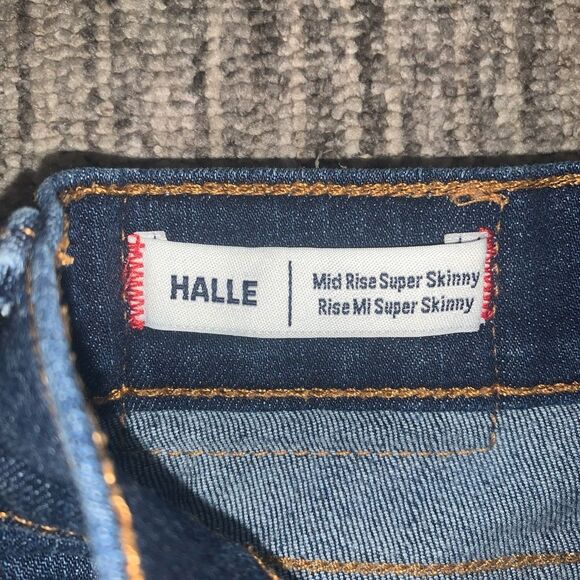 True Religion Womens Size 27 Halle Mid Rise Super Skinny Denim Jeans Blue - Picture 5 of 11